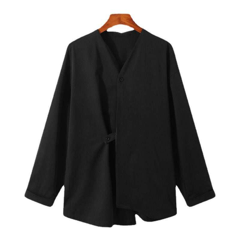 Herren elegante asymmetrische Bluse Aliams