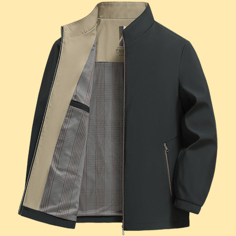 Herren elegante Freizeitjacke mit Stehkragen Aliams