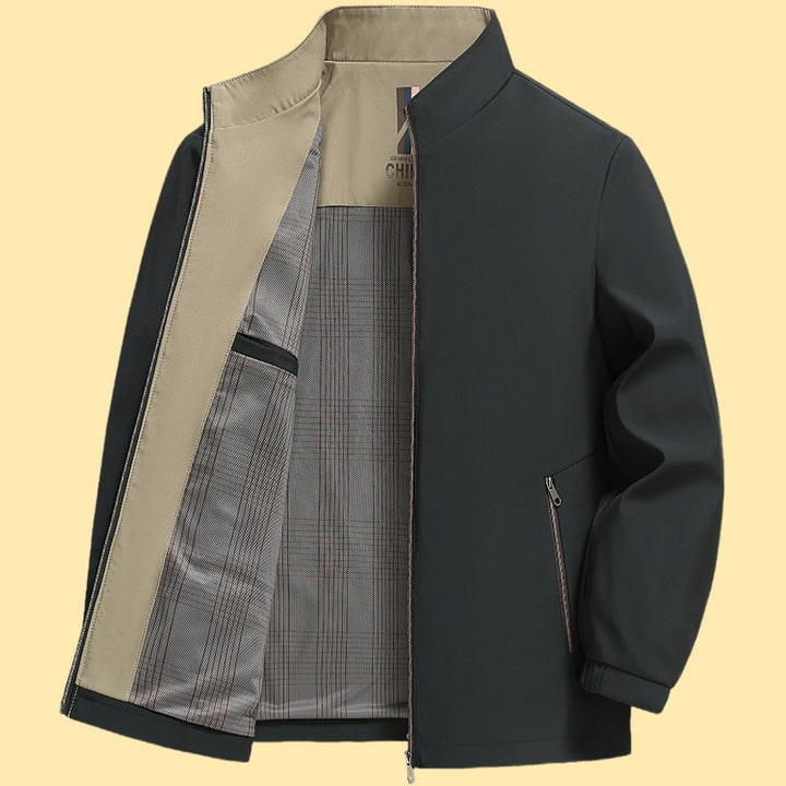 Herren elegante Freizeitjacke mit Stehkragen Aliams