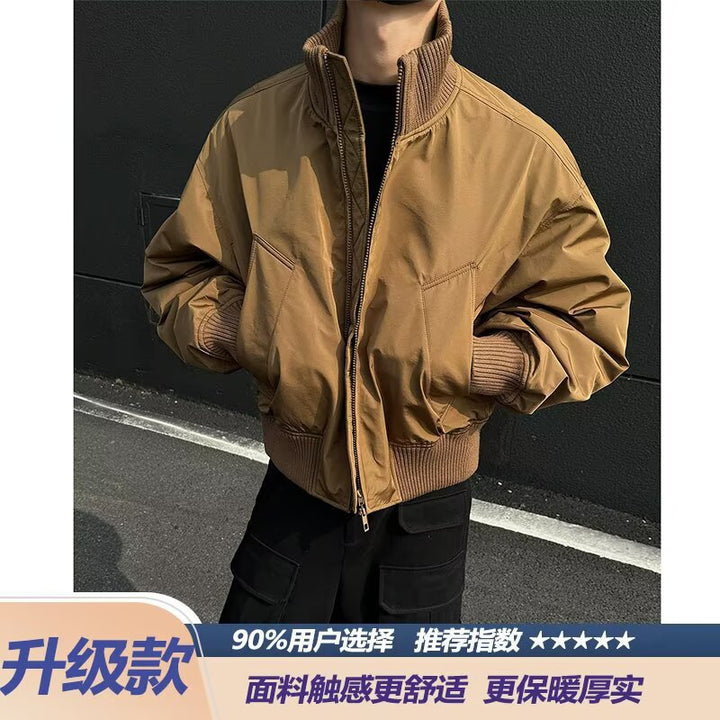 Herren stylische Bomberjacke mit elastischen Bündchen und weichem Innenfutter Aliams