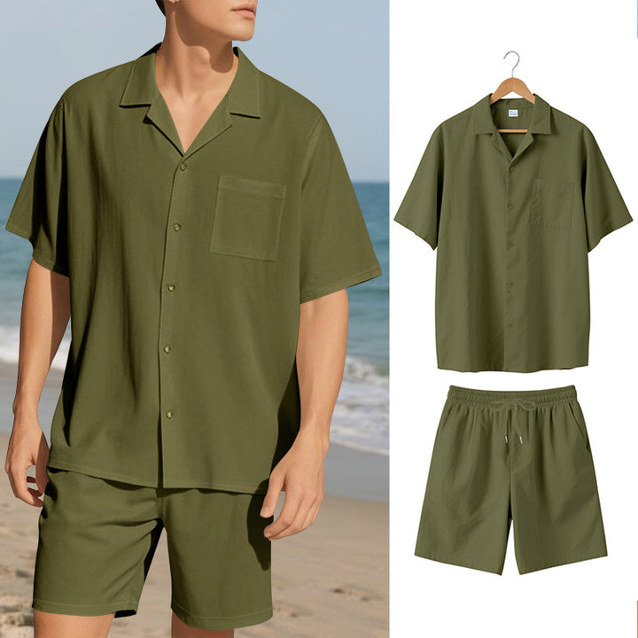 Herren Urlaubsgarnitur mit atmungsaktivem Kurzarmhemd und Shorts Aliams