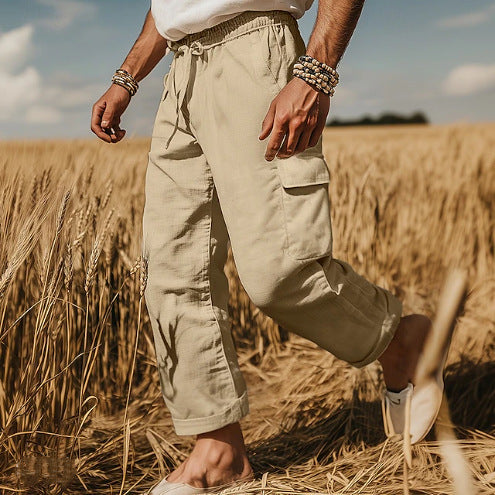 Herren Cargo-Shorts mit elastischem Bund und multifunktionalen Taschen Aliams