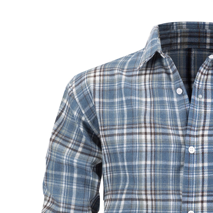 Herren kariertes Langarmhemd mit moderner Passform und praktischer Brusttasche Aliams