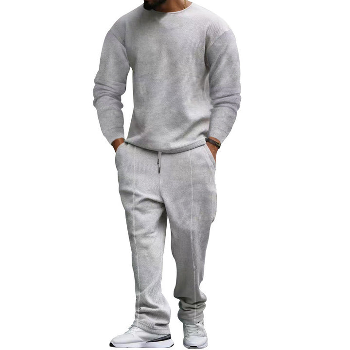 Herren Set aus lässigem Sweatshirt und Jogginghose mit feiner Textur Aliams