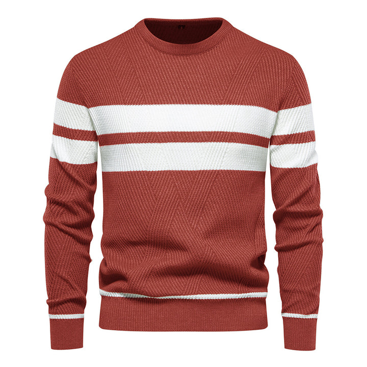 Herren strukturiertes Sweatshirt mit modernen Streifen Aliams