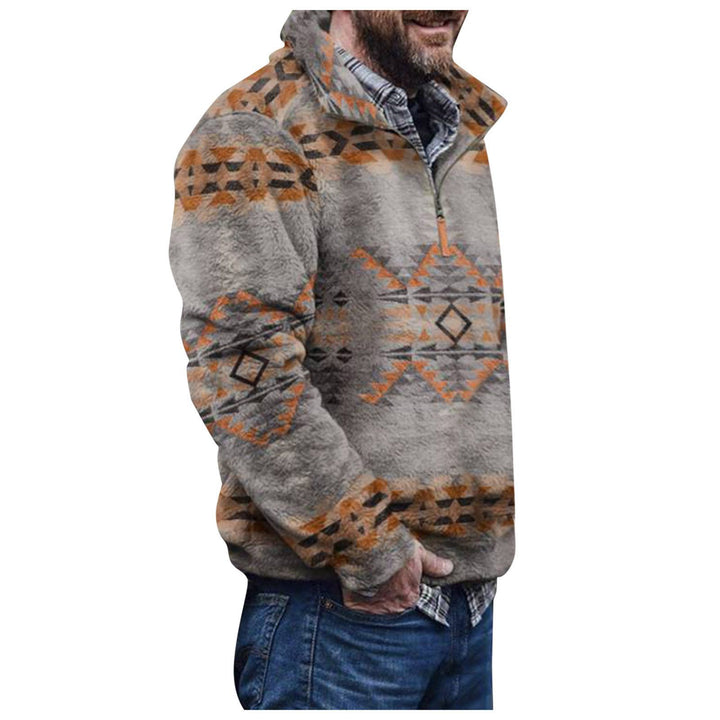 Herren Pulloverjacke mit farbenfrohem, geometrischem Design und praktischer Brusttasche Aliams