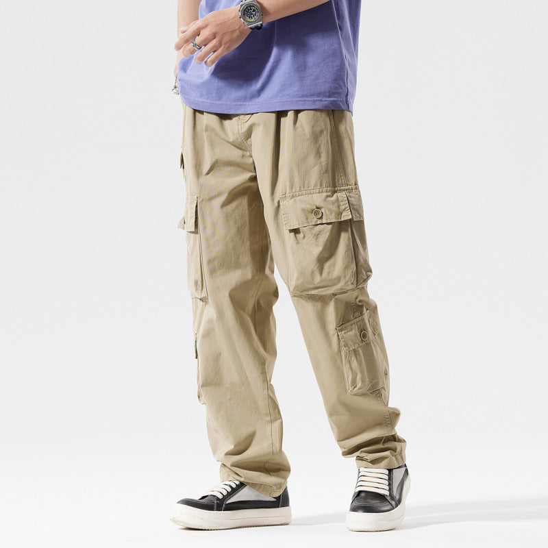 Herren Cargo-Hose mit mehreren Taschen und elastischem Bund Aliams