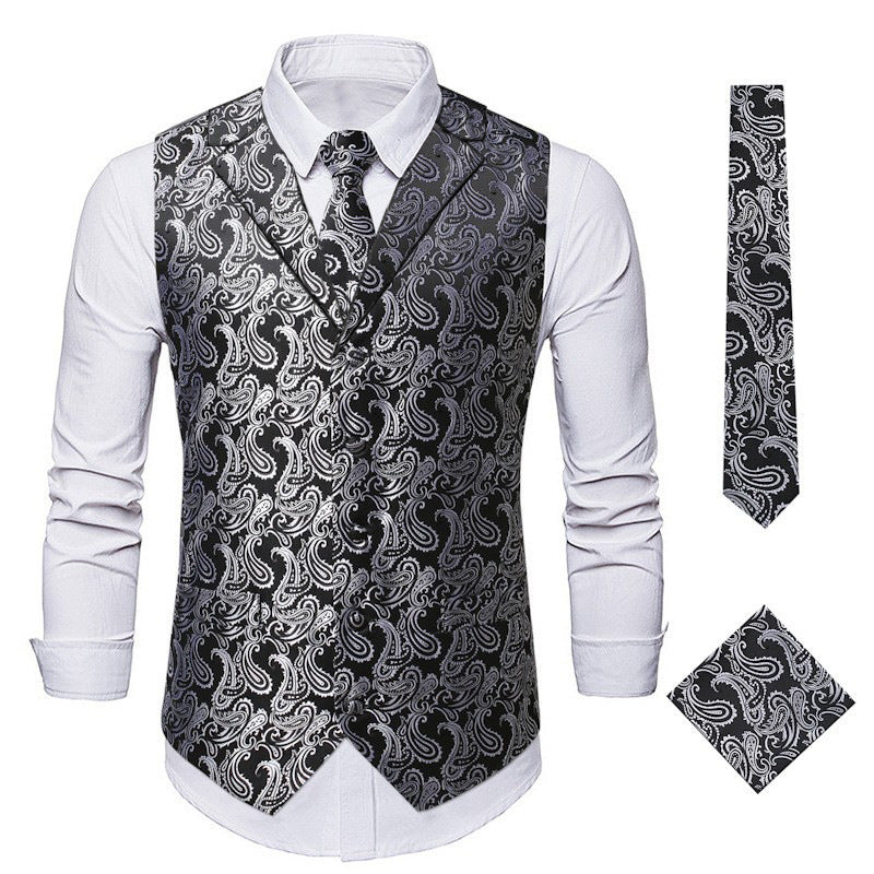 Herren elegante Weste mit Paisley-Muster Aliams