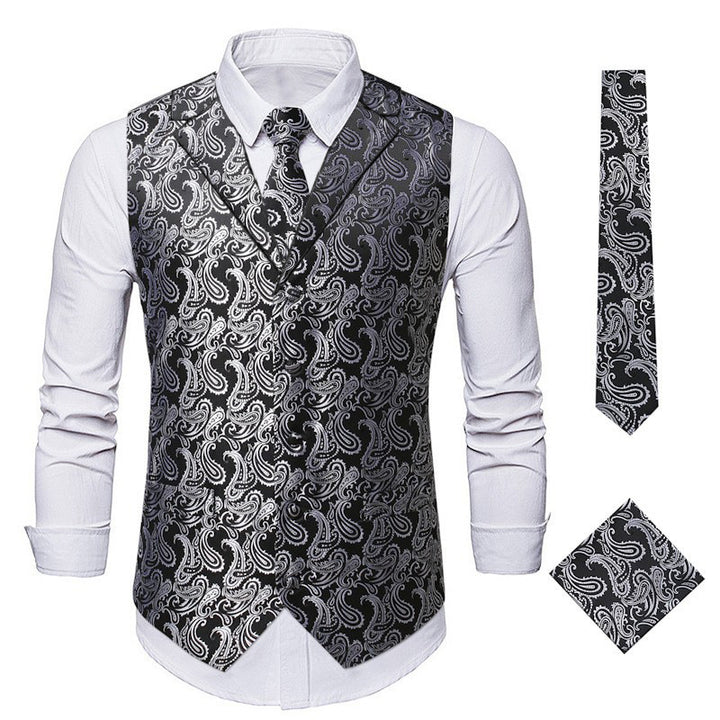 Herren elegante Weste mit Paisley-Muster Aliams