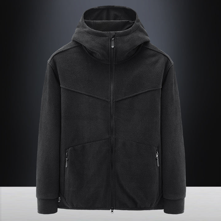 Herren Fleecejacke mit praktischen Taschen und verstellbarer Kapuze Aliams