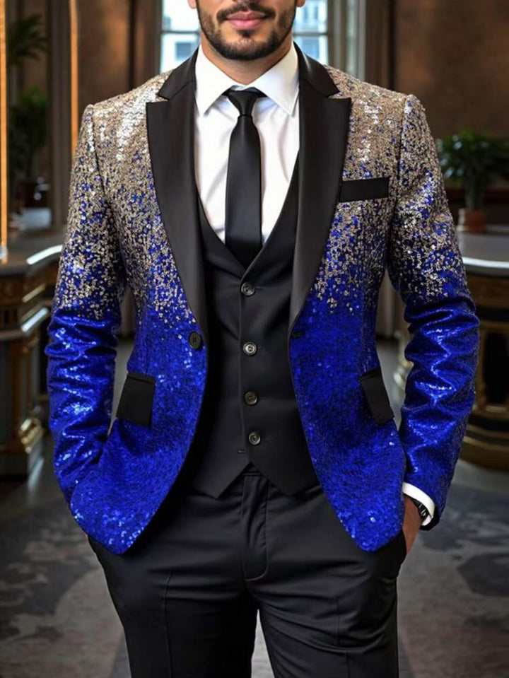 Herren eleganter Paillettenblazer mit modernem Schnitt Aliams