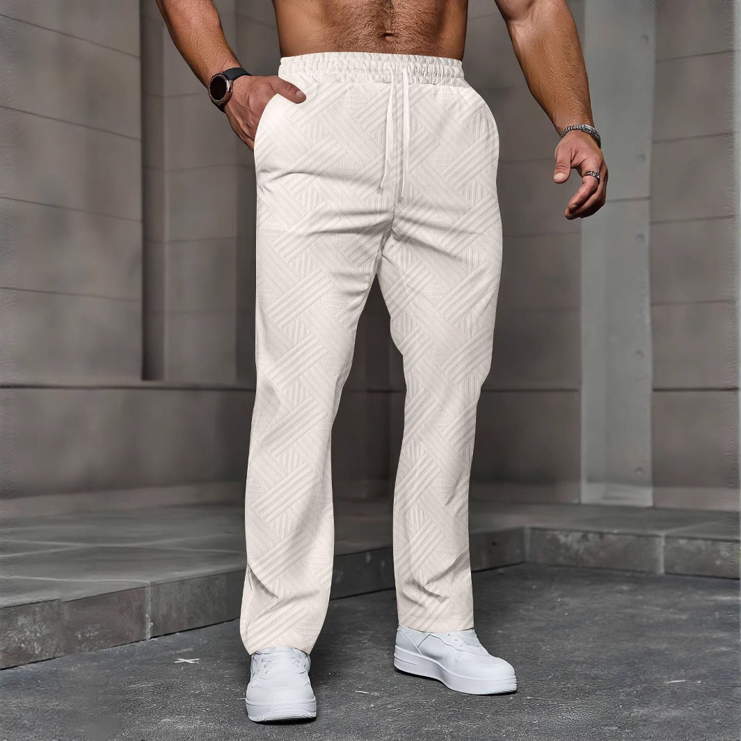 Herren bequeme Sport-Jogginghose mit elastischem Bund und strukturiertem Design Aliams