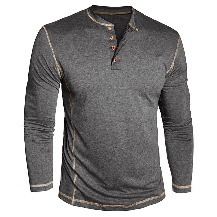 Herren Elegantes Langarmshirt mit Knopfleiste Aliams