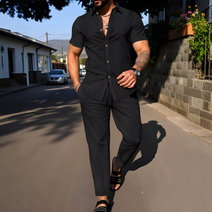 Herren vielseitiger Kurzoverall mit modischem Strukturmuster Aliams