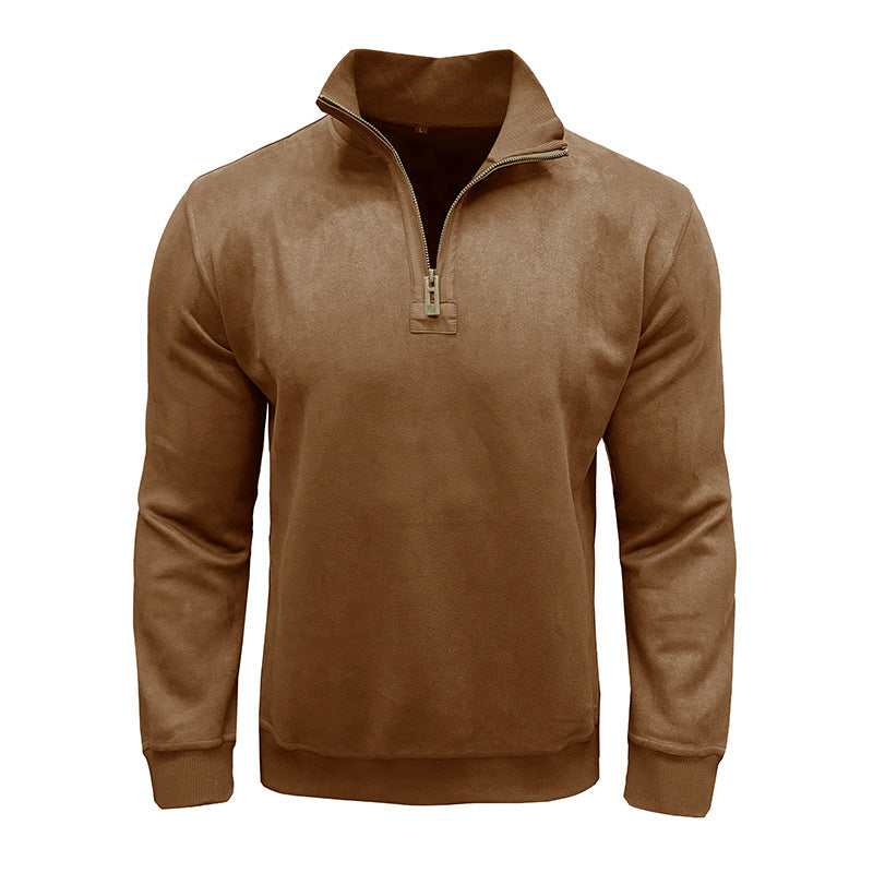Herren Fleece Pullover mit Stehkragen Aliams