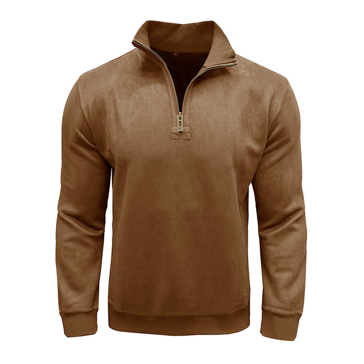 Herren Fleece Pullover mit Stehkragen Aliams
