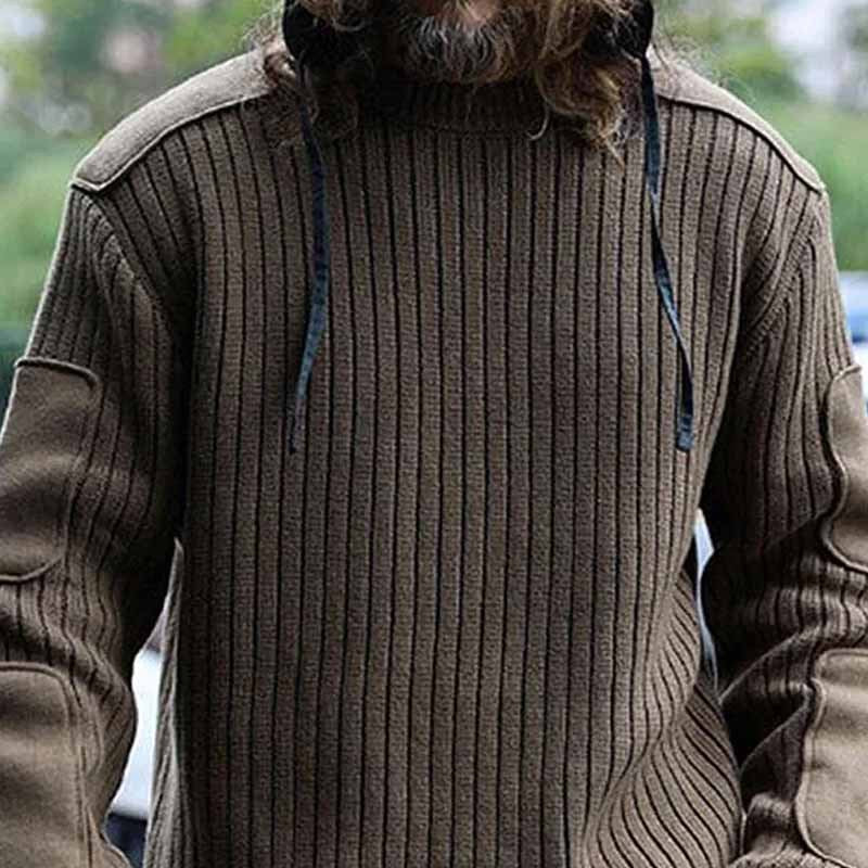 Herren Strickpullover mit Struktur und Kapuze Aliams