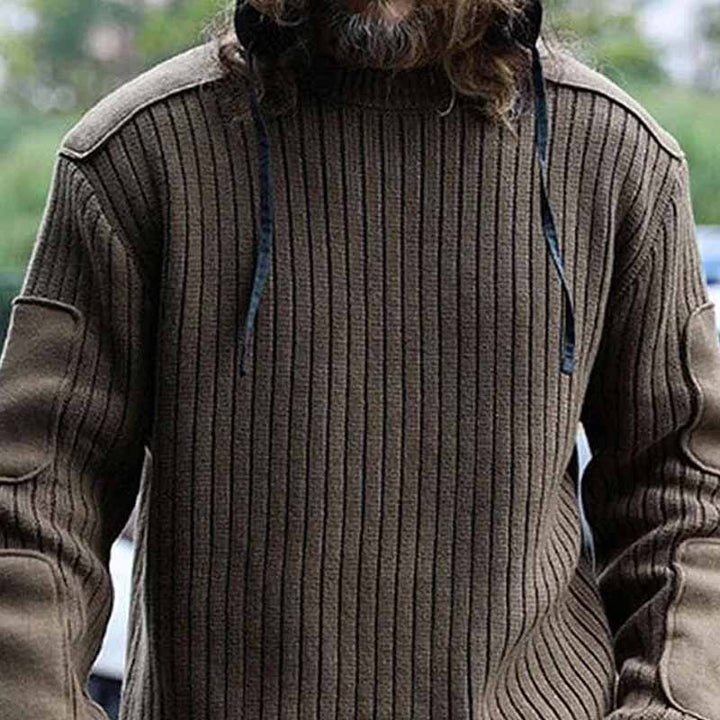 Herren Strickpullover mit Struktur und Kapuze Aliams