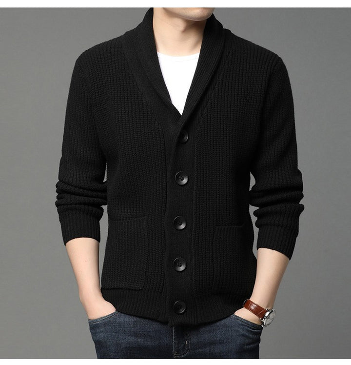 Herren Klassische Strickjacke mit eleganten Knopfdetails und praktischen Taschen Aliams