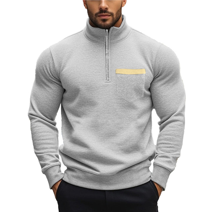 Herren Sweatshirt mit Reißverschluss und Brusttasche Aliams