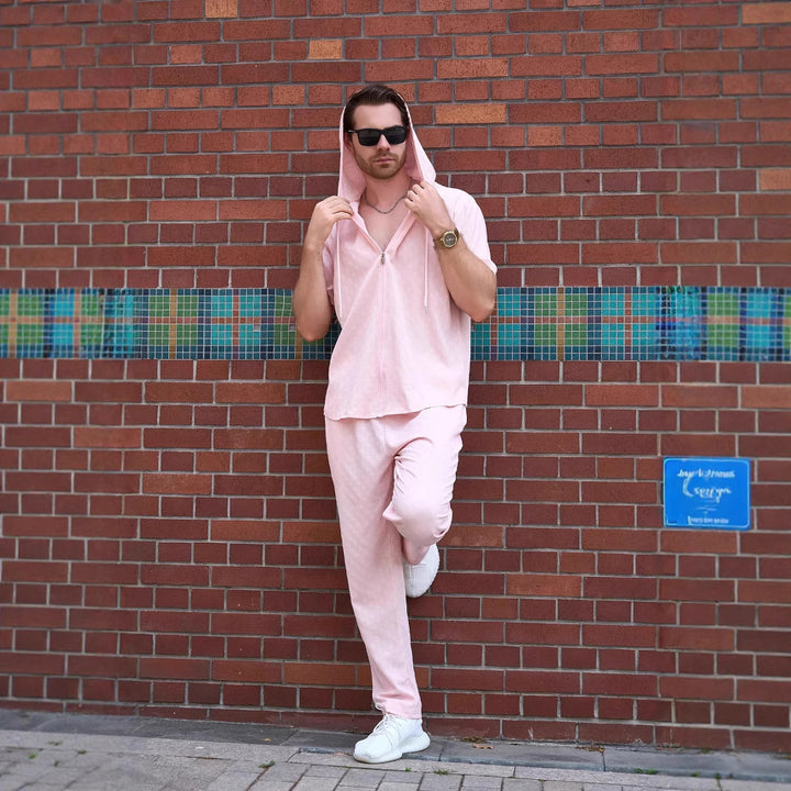 Herren sportlicher Freizeitanzug mit Kapuze und funktionellem Reißverschluss Aliams