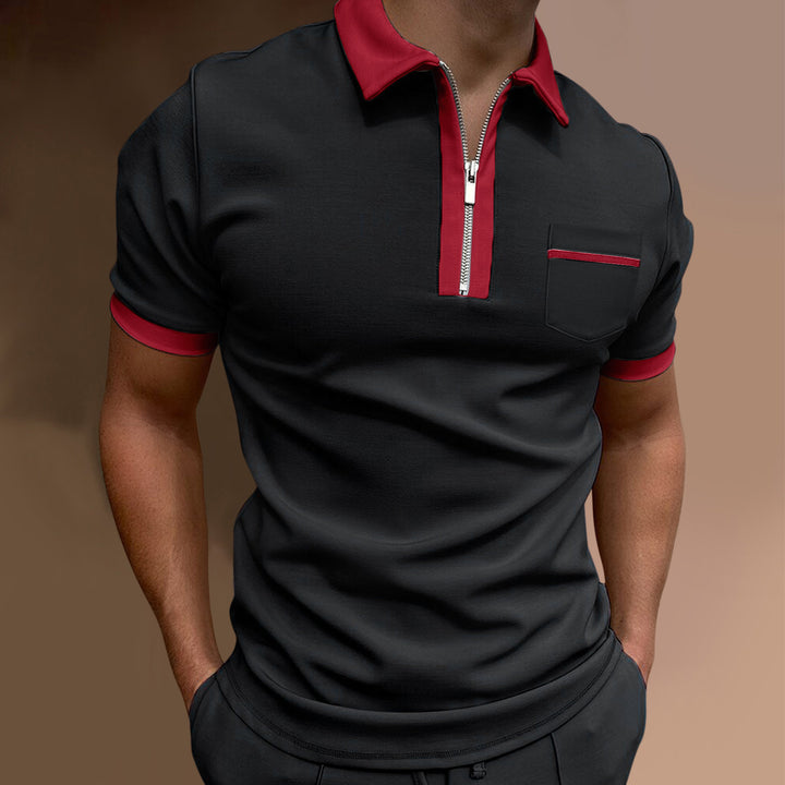 Herren Zip-Front Stilvolles Poloshirt Aliams