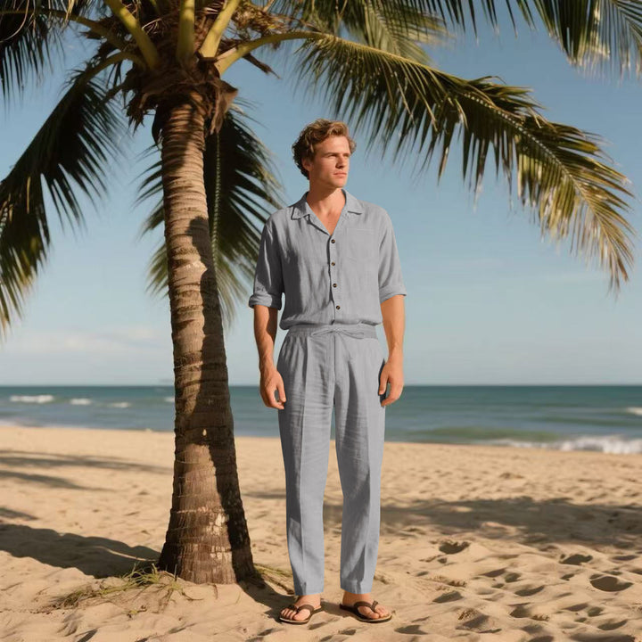 Herren elegante Hemd und Freizeithose Set Aliams