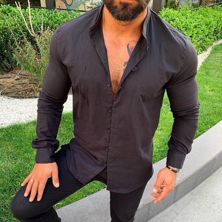 Herren Elegantes Baumwollhemd mit modernem Schnitt und feiner Textur Aliams