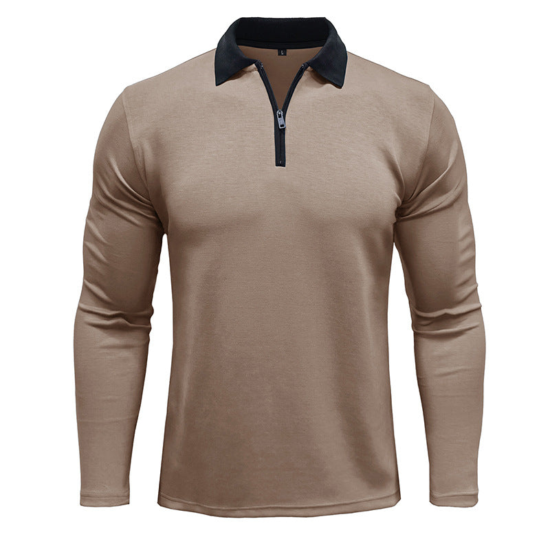 Herren sportliches Langarmshirt mit Reißverschluss Aliams