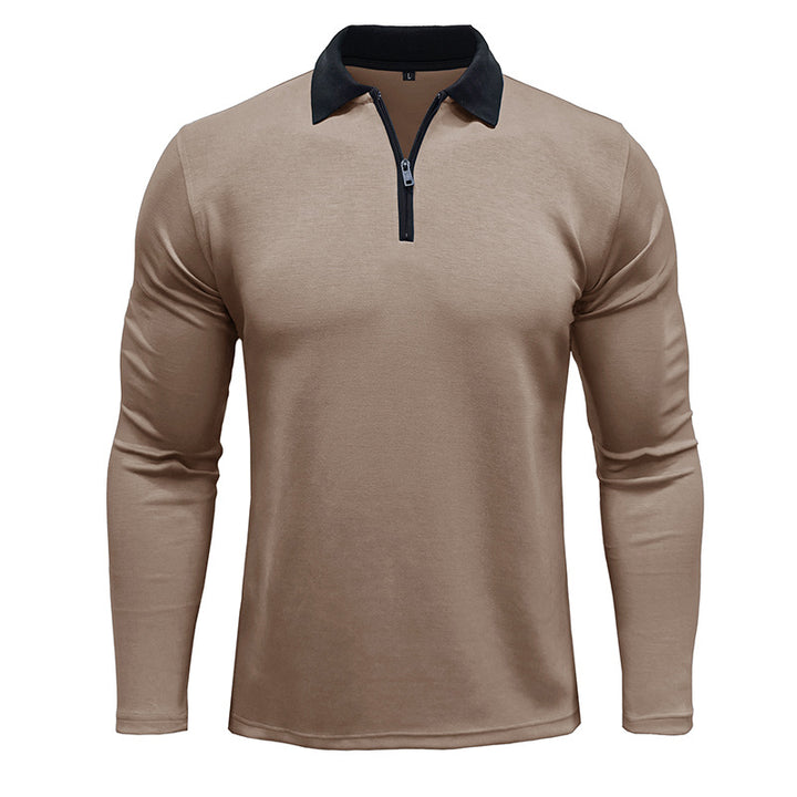 Herren sportliches Langarmshirt mit Reißverschluss Aliams