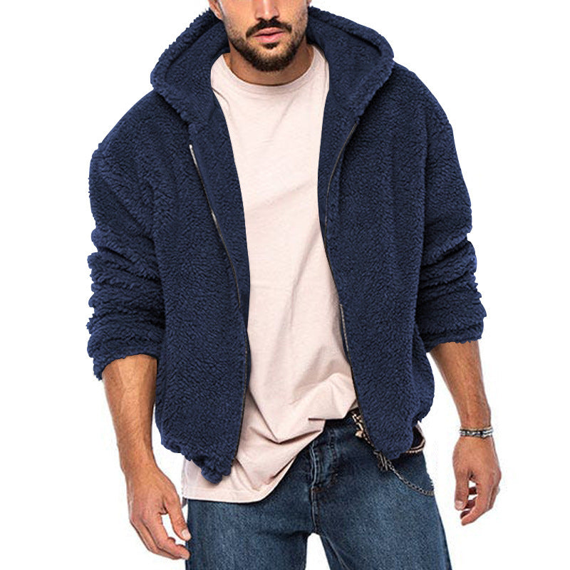 Herren Fleecejacke mit weichem Innenfutter und Kapuze Aliams