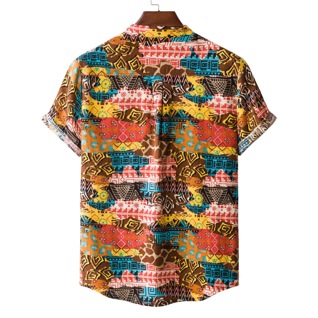 Herren Kurzarmhemd im kreativen Ethno-Design Aliams