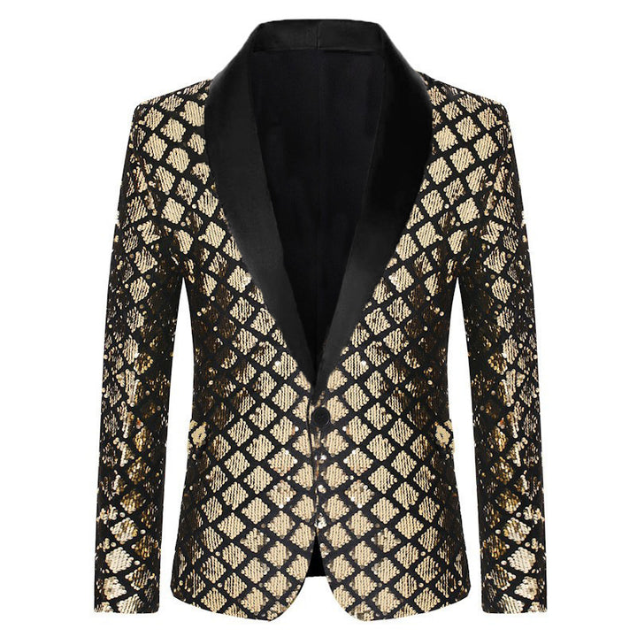 Herren Glamouröser Paillettenblazer Aliams