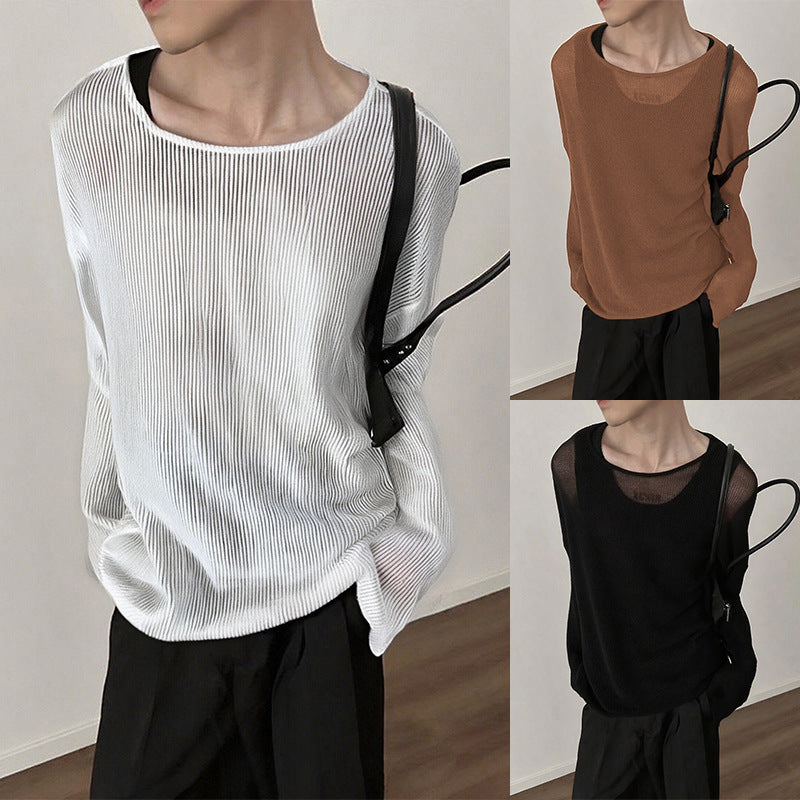 Damen Langarmshirt mit strukturiertem Rippenmuster und lässigem Schnitt Aliams