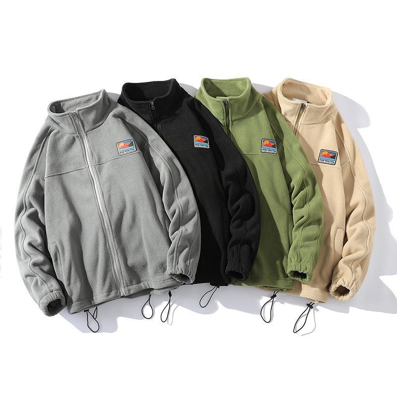 Herren Fleecejacke mit hohem Kragen und praktischen Taschen Aliams