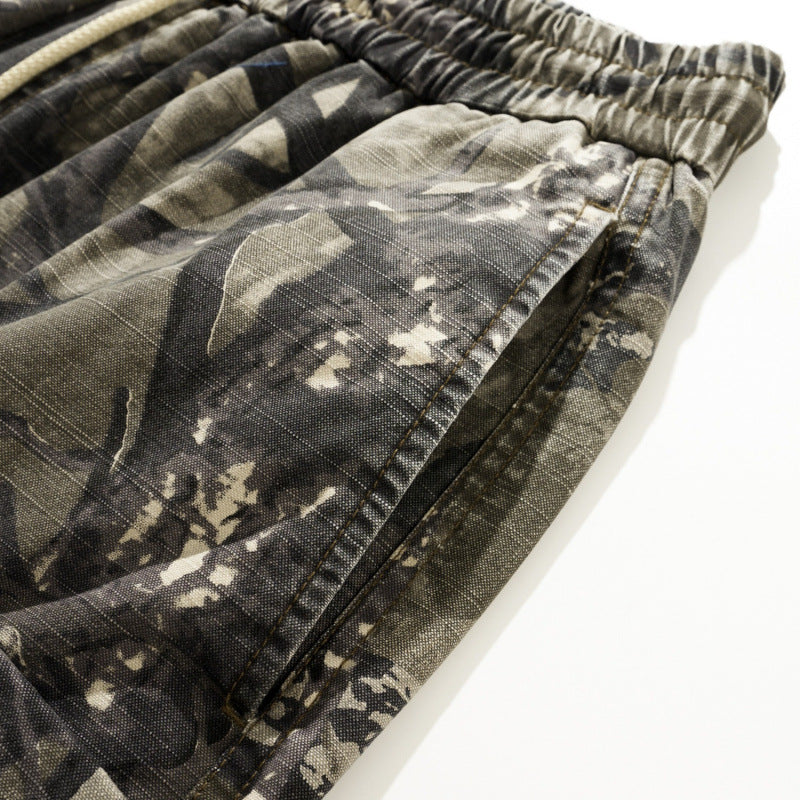 Herren Cargo-Shorts mit praktischem Camouflage-Muster und elastischem Bund Aliams