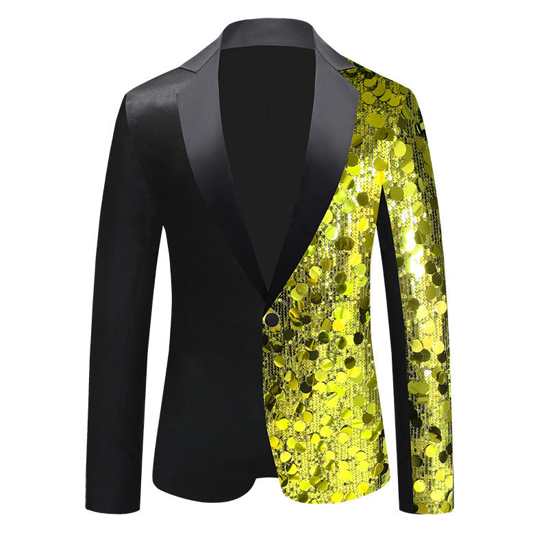 Herren Glitzernder Smokingblazer mit asymmetrischem Design Aliams
