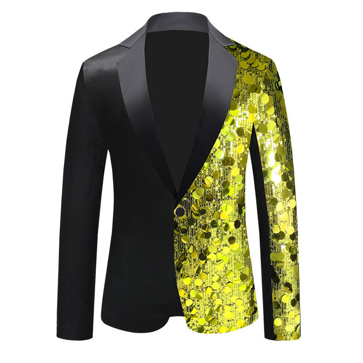 Herren Glitzernder Smokingblazer mit asymmetrischem Design Aliams