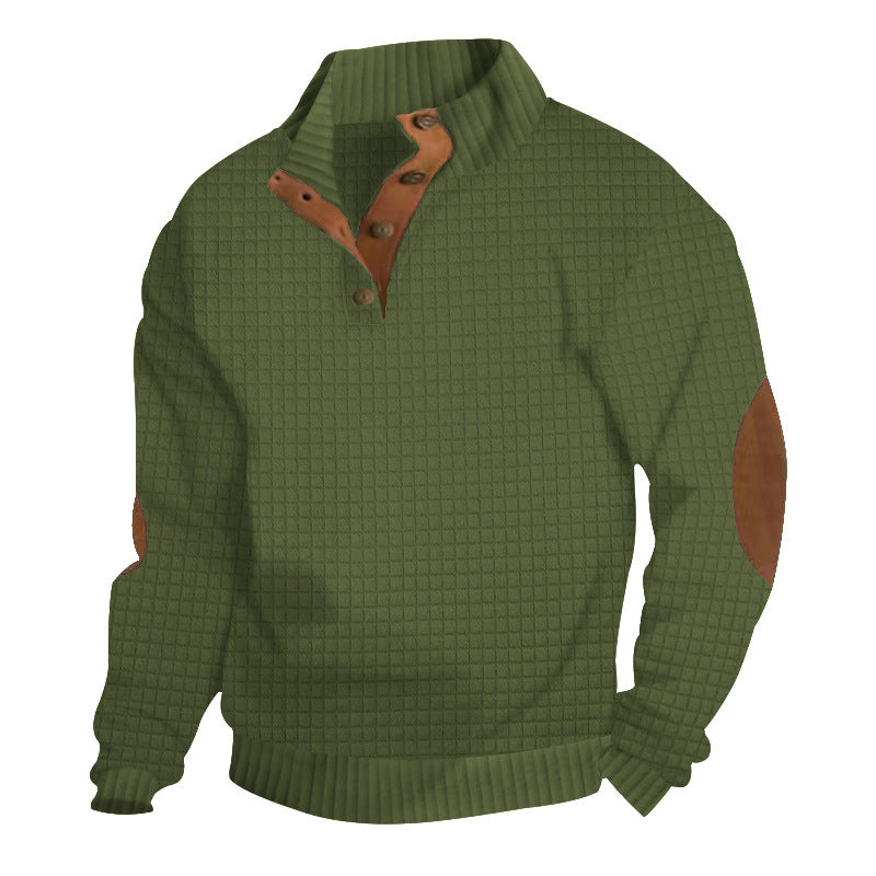 Herren Strukturierter Pullover mit Lederakzenten Aliams