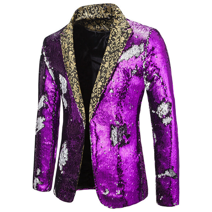 Herren extravagante Pailletten-Blazerjacke Aliams