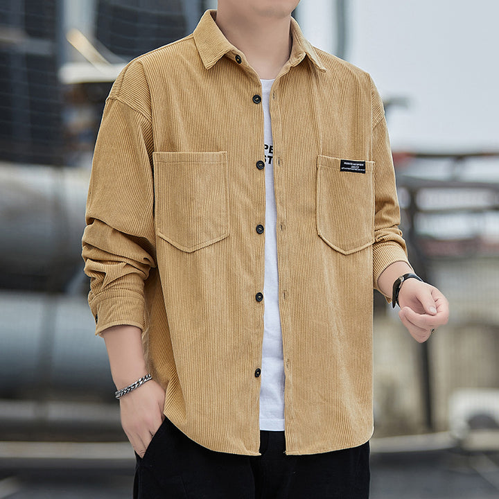 Herren Kordhemdjacke mit praktischen Brusttaschen Aliams
