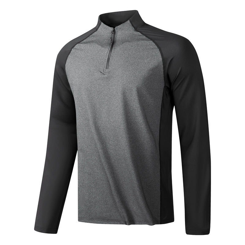 Herren Funktionales Langarmshirt mit Stehkragen und halbem Reißverschluss Aliams