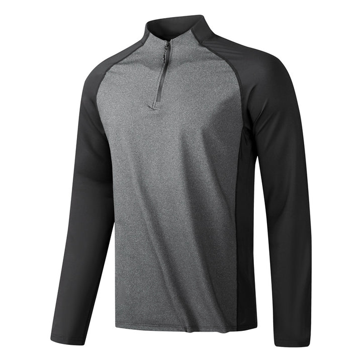 Herren Funktionales Langarmshirt mit Stehkragen und halbem Reißverschluss Aliams