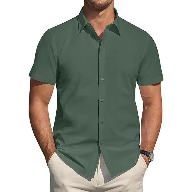 Herren Elegantes Kurzarmhemd mit Modernem Schnitt Aliams