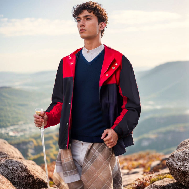 Herren sportliche Freizeitjacke mit modernem Stehkragen und praktischen Taschen Aliams