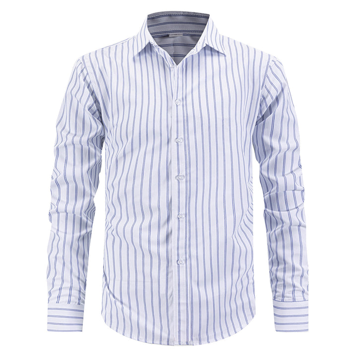 Herren klassisches, gestreiftes Baumwollhemd Aliams