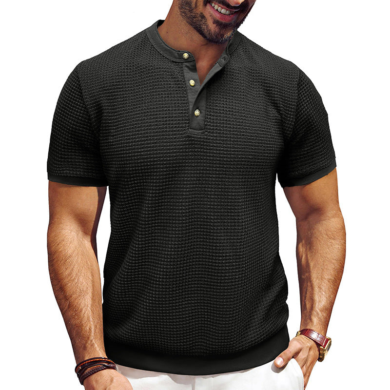 Herren Kurzarm-Shirt mit Knopfleiste Aliams