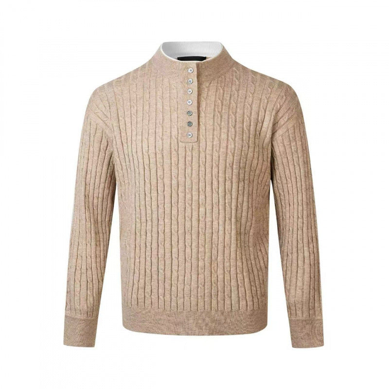 Herren Feinstrickpullover mit dekorativen Knopfdetails Aliams