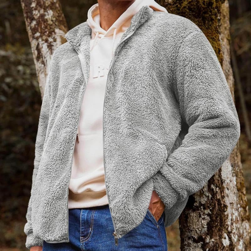 Herren Fleecejacke mit hohem Kragen und praktischen Taschen Aliams