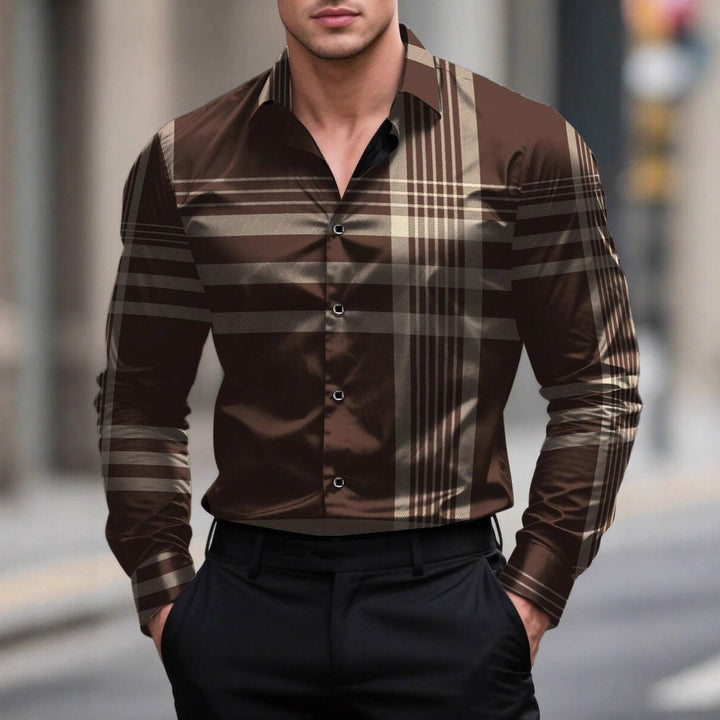 Herren elegante Langarmhemd Aliams